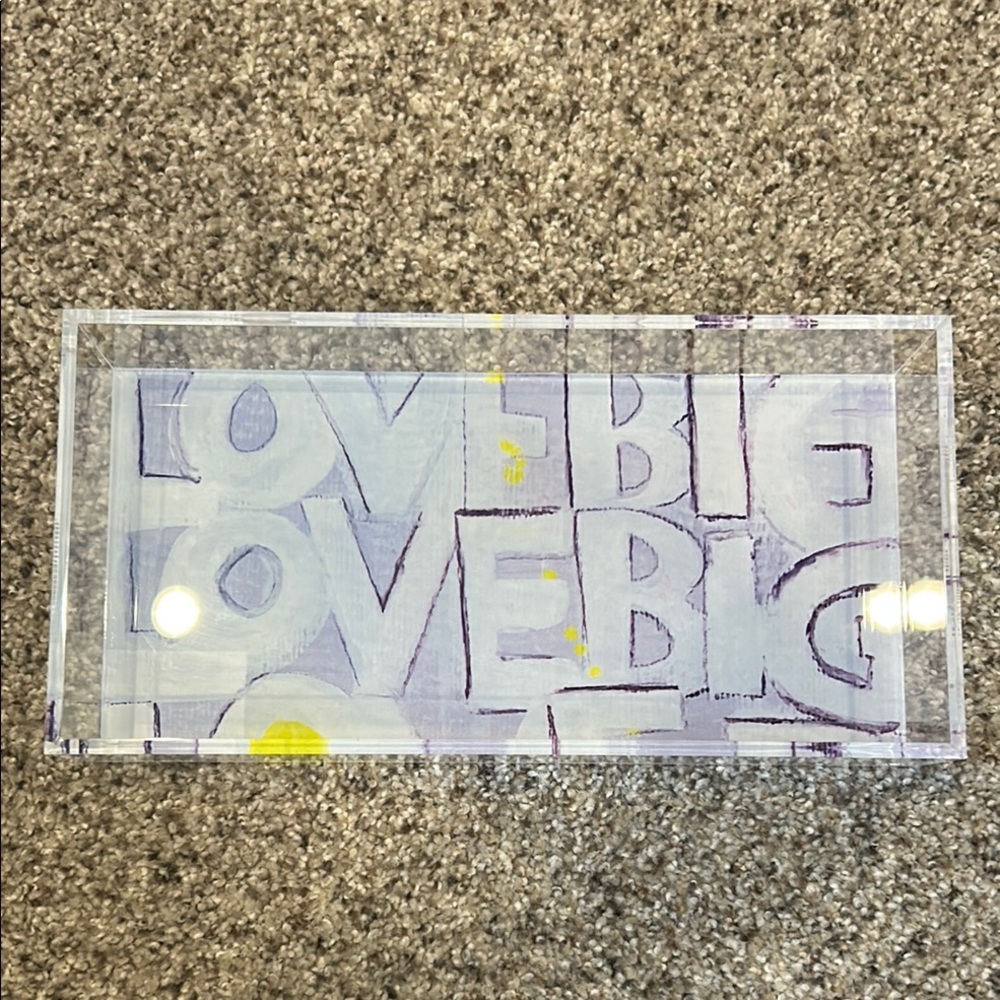 Love Big Lucite Tray NEW